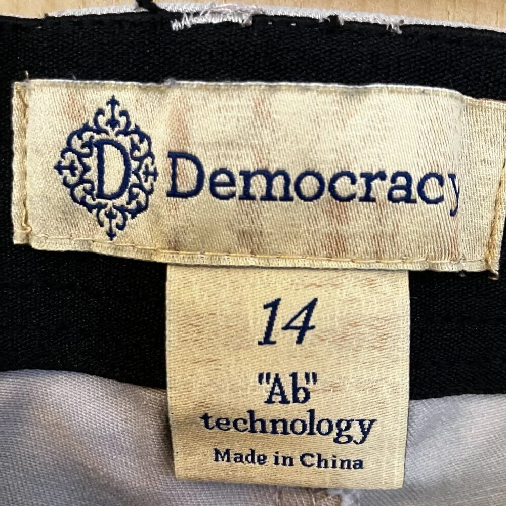 Democracy Womens Ab Solution Technology High Rise Denim Jeans Sz 14 Beige AN EXC